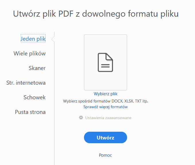 Adobe Acrobat – tworzenie PDF